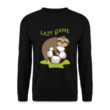 Sloth Lazy Football Lazy Game Tired - Unisex Sweatshirt - black - Front - Alina (178cm) & Michal (187cm)