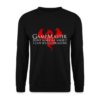 Maître de jeu | Cadeau de jeu de table RPG sur table - Sweat-shirt Unisexe - noir - Devant - Alina (178cm) & Michal (187cm)