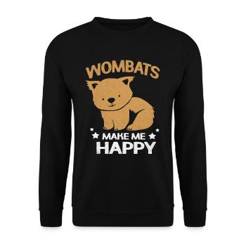 Wombat - Unisex Pullover - Schwarz - Vorne - Alina (178cm) & Michal (187cm)