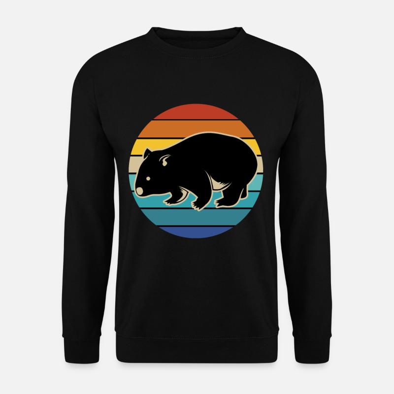Wombat Australien Beuteltier Geschenk Retro - Unisex Pullover - Schwarz