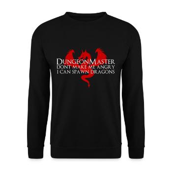 Maître de donjon | Cadeau de jeu de table RPG sur table - Sweat-shirt Unisexe - noir - Devant - Alina (178cm) & Michal (187cm)