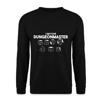 Maître de donjon | Cadeau de jeu de table RPG sur table - Sweat-shirt Unisexe - noir - Devant - Alina (178cm) & Michal (187cm)