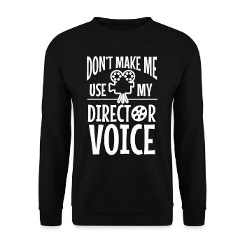 Regisseur Spielleiter Autorenfilmer Filmemacher - Unisex Pullover - Schwarz - Vorne - Alina (178cm) & Michal (187cm)