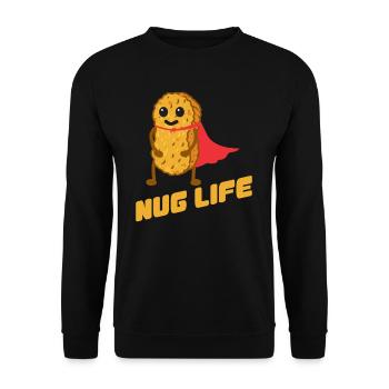 Chicken Nugget Frittierte Hähnchenstückchen - Unisex Pullover - Schwarz - Vorne - Alina (178cm) & Michal (187cm)