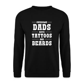 Fantastische Väter haben Tattoos und Bart Vatertag - Unisex Pullover - Schwarz - Vorne - Alina (178cm) & Michal (187cm)