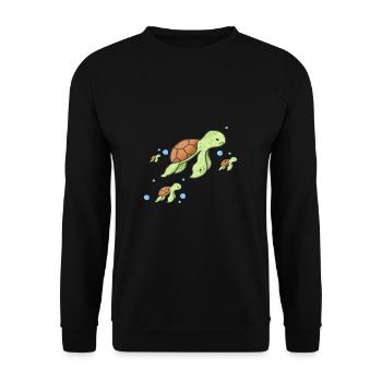 Tortoise creature Gift for animal lovers - Unisex Sweatshirt - black - Front - Alina (178cm) & Michal (187cm)