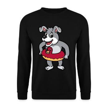 Child Swimmer Dog Swimming Summer Bathing - Unisex Sweatshirt - black - Front - Alina (178cm) & Michal (187cm)