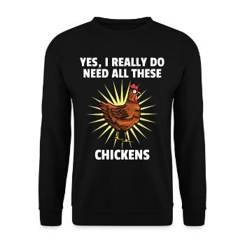 Chicken farmer chickens rooster chicken whisperer gift - Unisex Sweatshirt - black - Front - Alina (178cm) & Michal (187cm)