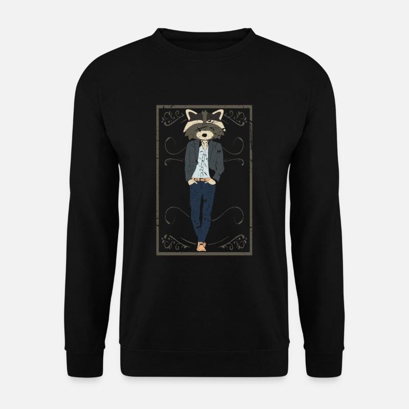Mann cool Waschbär Geschenk - Unisex Pullover - Schwarz