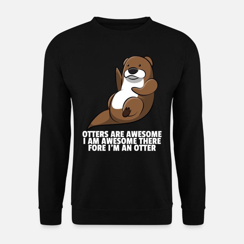 Otter Wassermarder Fischotter Zwergotter Geschenk - Unisex Pullover - Schwarz