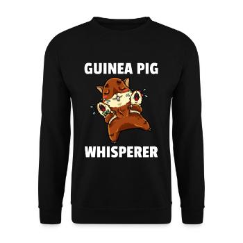 Cadeau d'amour Whisperer Pet Cochon d'Inde - Sweat-shirt Unisexe - noir - Devant - Alina (178cm) & Michal (187cm)