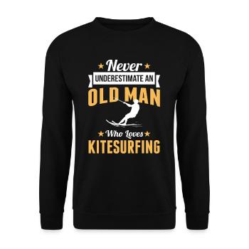 Grandpa kitesurfer kitesurfing sport - Unisex Sweatshirt - black - Front - Alina (178cm) & Michal (187cm)