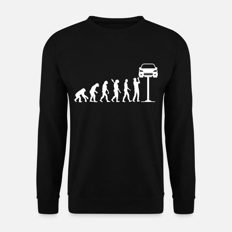 Mechaniker Evolution Auto Schrauber Geschenk - Unisex Pullover - Schwarz