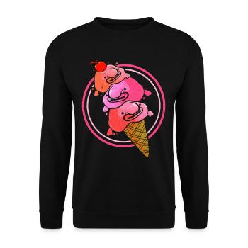 Blobfisch - Unisex Pullover - Schwarz - Vorne - Alina (178cm) & Michal (187cm)