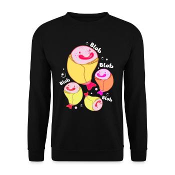 Blobfish Deep Sea Grumpy Introverted Gift - Unisex Sweatshirt - black - Front - Alina (178cm) & Michal (187cm)