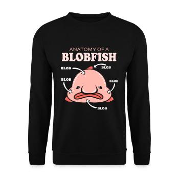 Blobfish Deep Sea Grumpy Introverted Gift - Unisex Sweatshirt - black - Front - Alina (178cm) & Michal (187cm)
