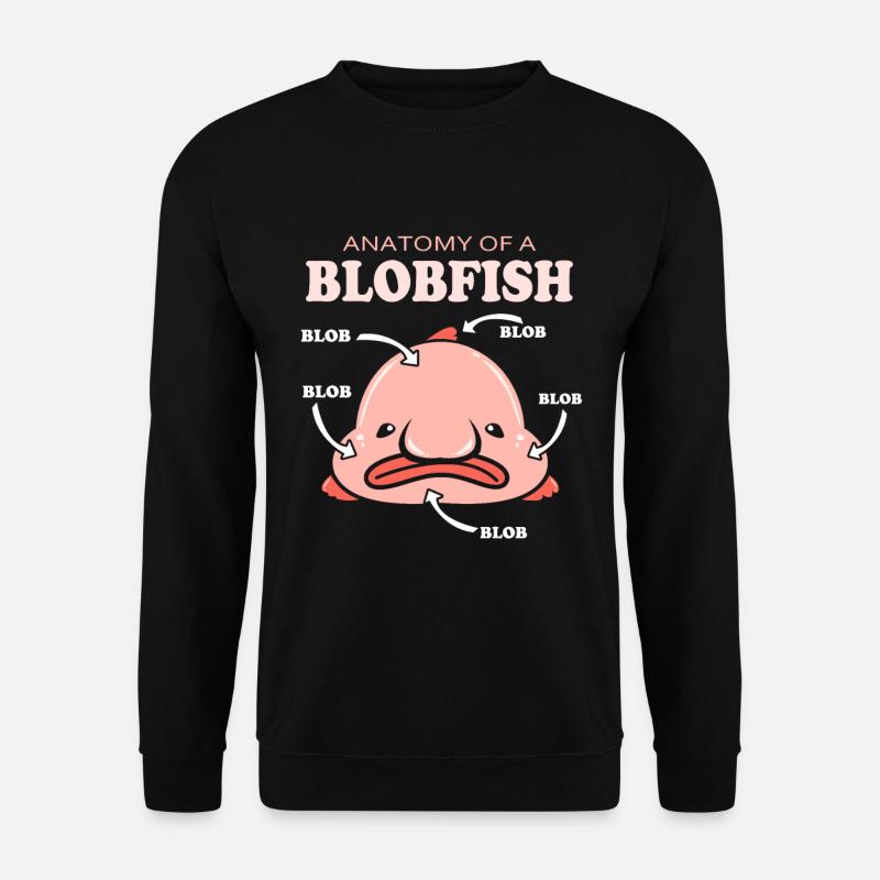 Blobfisch Tiefsee Grumpy Introvertiert Geschenk - Unisex Pullover - Schwarz