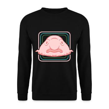 Blobfish Deep Sea Grumpy Introverted Gift - Unisex Sweatshirt - black - Front - Alina (178cm) & Michal (187cm)