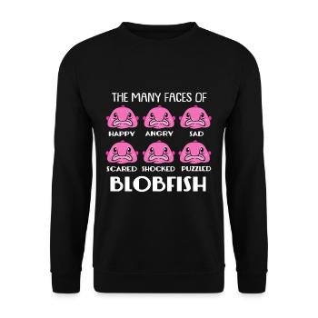 Blobfish Deep Sea Grumpy Introverted Gift - Unisex Sweatshirt - black - Front - Alina (178cm) & Michal (187cm)