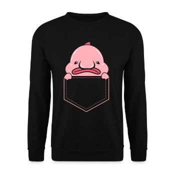 Blobfish Deep Sea Grumpy Introverted Gift - Unisex Sweatshirt - black - Front - Alina (178cm) & Michal (187cm)
