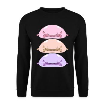 Blobfish Deep Sea Grumpy Introverted Gift - Unisex Sweatshirt - black - Front - Alina (178cm) & Michal (187cm)