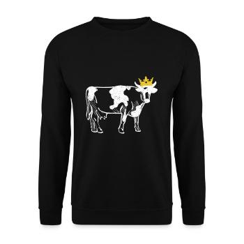 Gold crown cool cow gift - Unisex Sweatshirt - black - Front - Alina (178cm) & Michal (187cm)