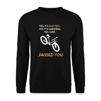 Ja, Es ist Elektrisch E-Bike Elektrofahrrad Biker - Unisex Pullover - Schwarz - Vorne - Alina (178cm) & Michal (187cm)