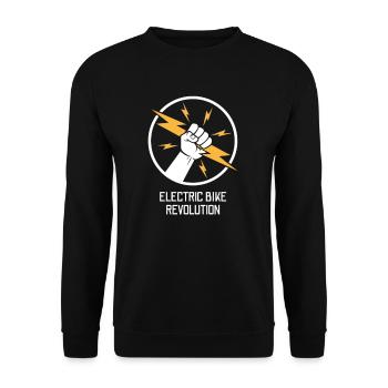 Electric Bike Revolution E-Bike Electric Bicycle Wheel - Unisex Sweatshirt - black - Front - Alina (178cm) & Michal (187cm)