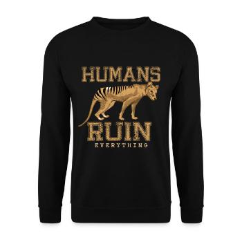 Cadeau de tigre de Tasmanie - Sweat-shirt Unisexe - noir - Devant - Alina (178cm) & Michal (187cm)