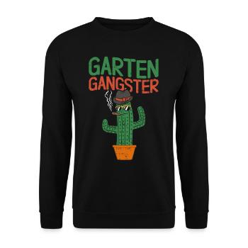 Garten Gangster Gartenbau Kaktus Gärtner Geschenk - Unisex Pullover - Schwarz - Vorne - Alina (178cm) & Michal (187cm)