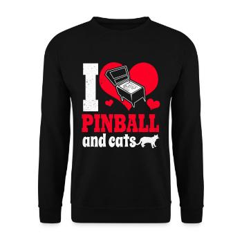 Pinball - Unisex Sweatshirt - black - Front - Alina (178cm) & Michal (187cm)