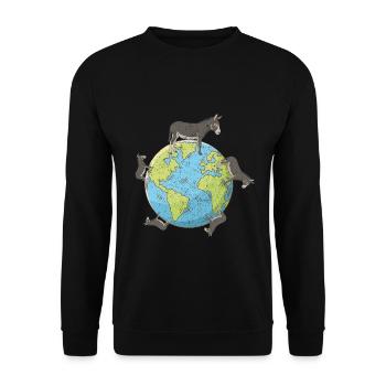 Terre beaucoup de don cool âne - Sweat-shirt Unisexe - noir - Devant - Alina (178cm) & Michal (187cm)