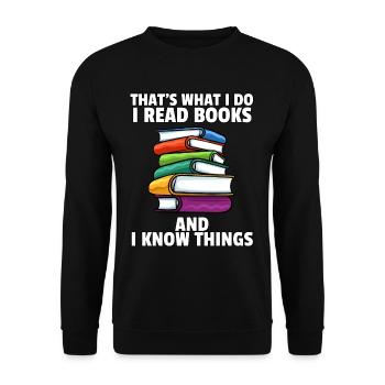 Book Reading Books Learning Bookish Gift - Unisex Sweatshirt - black - Front - Alina (178cm) & Michal (187cm)