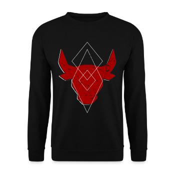 geometric cool bull red gift - Unisex Sweatshirt - black - Front - Alina (178cm) & Michal (187cm)