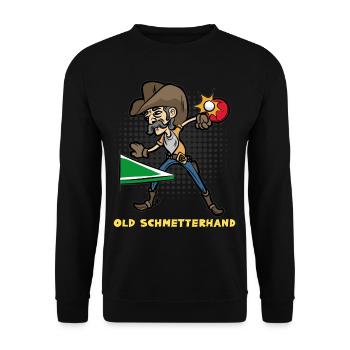 Cadeau de joueur de ping-il old-ping-te-ping-en-main - Sweat-shirt Unisexe - noir - Devant - Alina (178cm) & Michal (187cm)