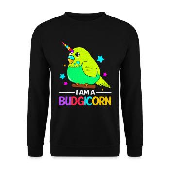 Budgie - Unisex Sweatshirt - black - Front - Alina (178cm) & Michal (187cm)