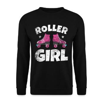 Roller skate girl - Unisex Sweatshirt - black - Front - Alina (178cm) & Michal (187cm)
