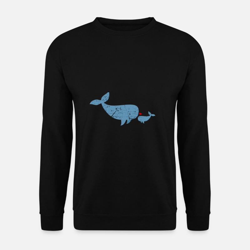 Baby Wal cool Geschenk texturiert - Unisex Pullover - Schwarz