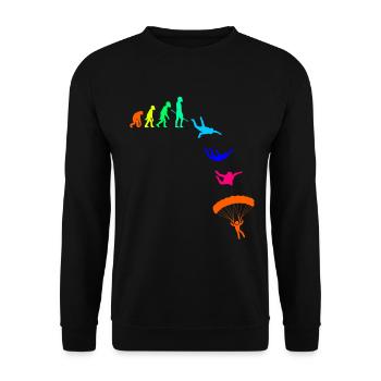 Fallschirm Fallschirmsport Fallschirmspringen - Unisex Pullover - Schwarz - Vorne - Alina (178cm) & Michal (187cm)