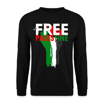 Free Palestine - Faust von Palästina, Palestina - Unisex Pullover - Schwarz - Vorne - Alina (178cm) & Michal (187cm)