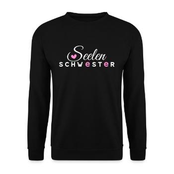 Seelenschwester beste Freundin Geschenk - Unisex Pullover - Schwarz - Vorne - Alina (178cm) & Michal (187cm)