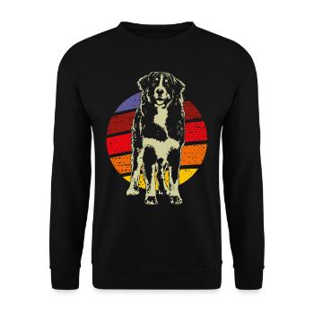 Berner Sennenhund retro Geschenk Shirt - Unisex Pullover - Schwarz - Vorne - Alina (178cm) & Michal (187cm)