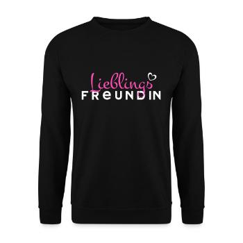 Lieblingsfreundin beste Freundin Geschenk - Unisex Pullover - Schwarz - Vorne - Alina (178cm) & Michal (187cm)