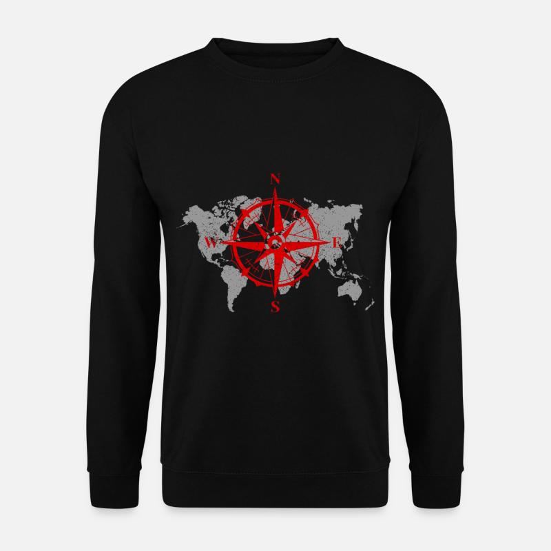 Compass map geography gift - Unisex Sweatshirt - black