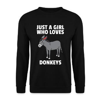 Donkey Funny Sweet Animal Love Donkey Gift - Unisex Sweatshirt - black - Front - Alina (178cm) & Michal (187cm)