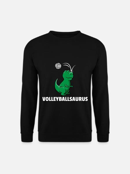 Dinosaurier Volleyball Spieler Dino Süßer Geschenk - Unisex Pullover - Schwarz