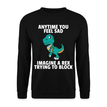 Dinosaurier Volleyball Spieler Dino Süßer Geschenk - Unisex Pullover - Schwarz - Vorne - Alina (178cm) & Michal (187cm)