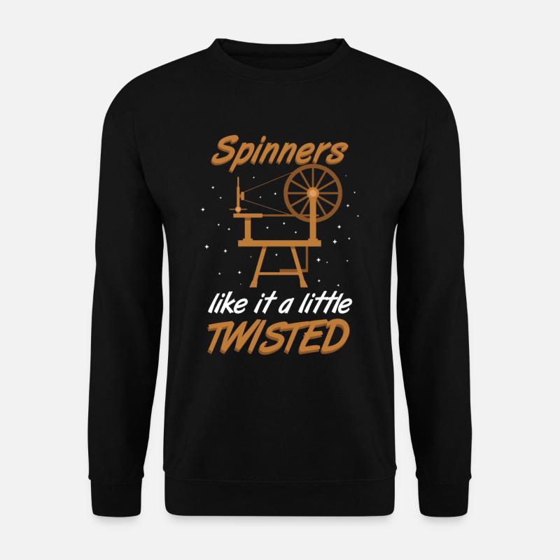 Spinnen Spinnrad Garn Wolle Geschenkidee - Unisex Pullover - Schwarz