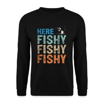 Poisson pêche drôle - Sweat-shirt Unisexe - noir - Devant - Alina (178cm) & Michal (187cm)