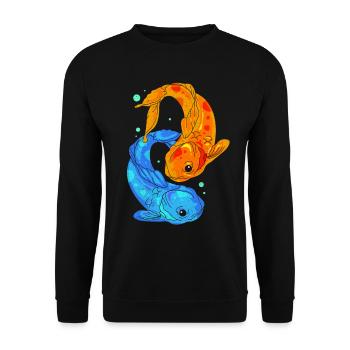 Koi - Sweat-shirt Unisexe - noir - Devant - Alina (178cm) & Michal (187cm)